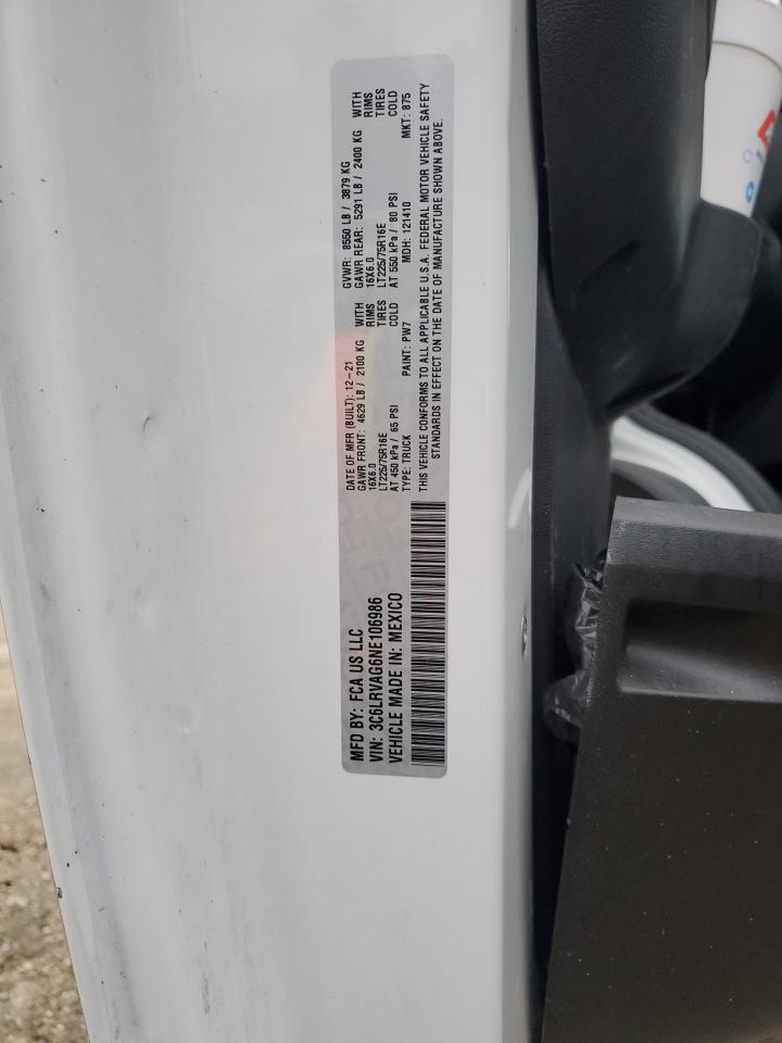 3C6LRVAG6NE106986 2022 Ram Promaster 1500 1500 Standard