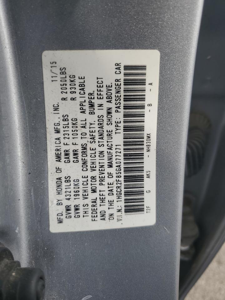 1HGCR2F85GA077271 2016 HONDA ACCORD - Image 12