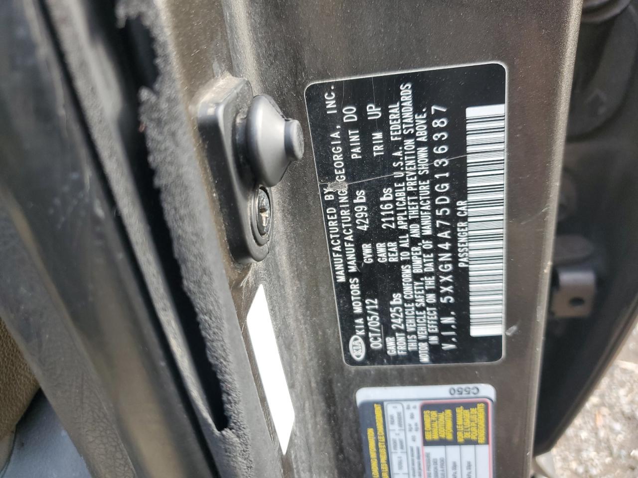 2013 Kia Optima Ex VIN: 5XXGN4A75DG136387 Lot: 73494514