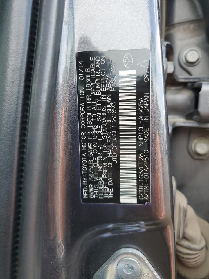 JTDKDTB30E1062893 2014 Toyota Prius C