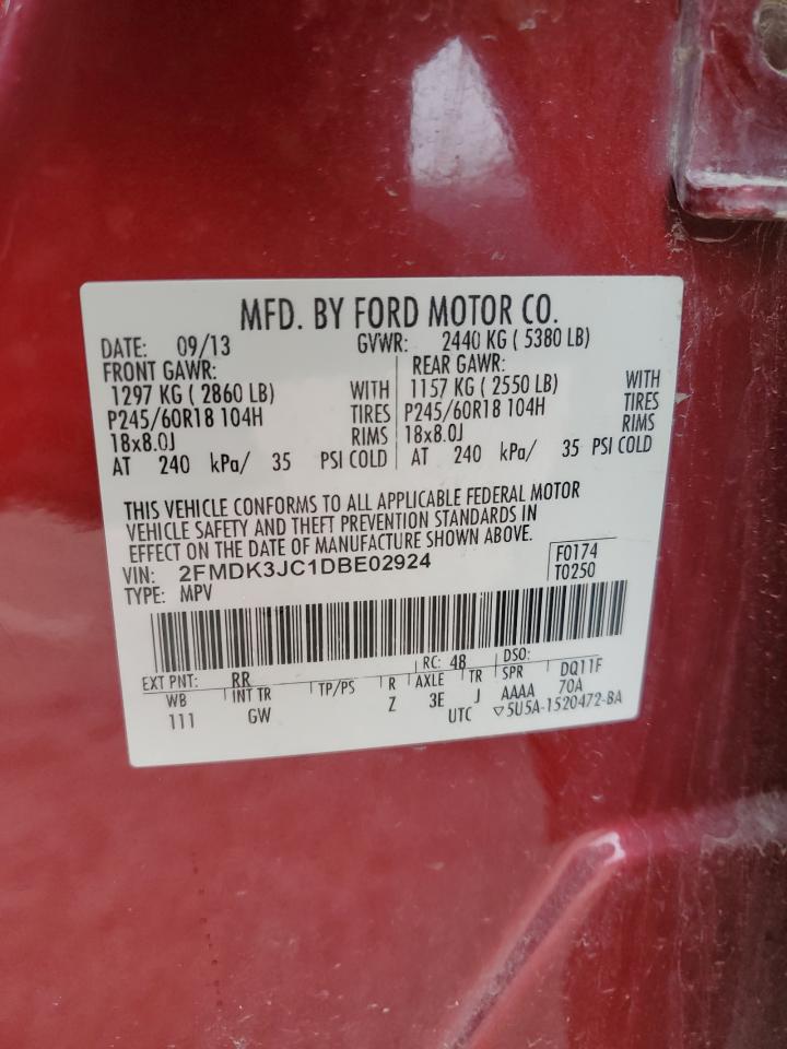 2FMDK3JC1DBE02924 2013 Ford Edge Sel