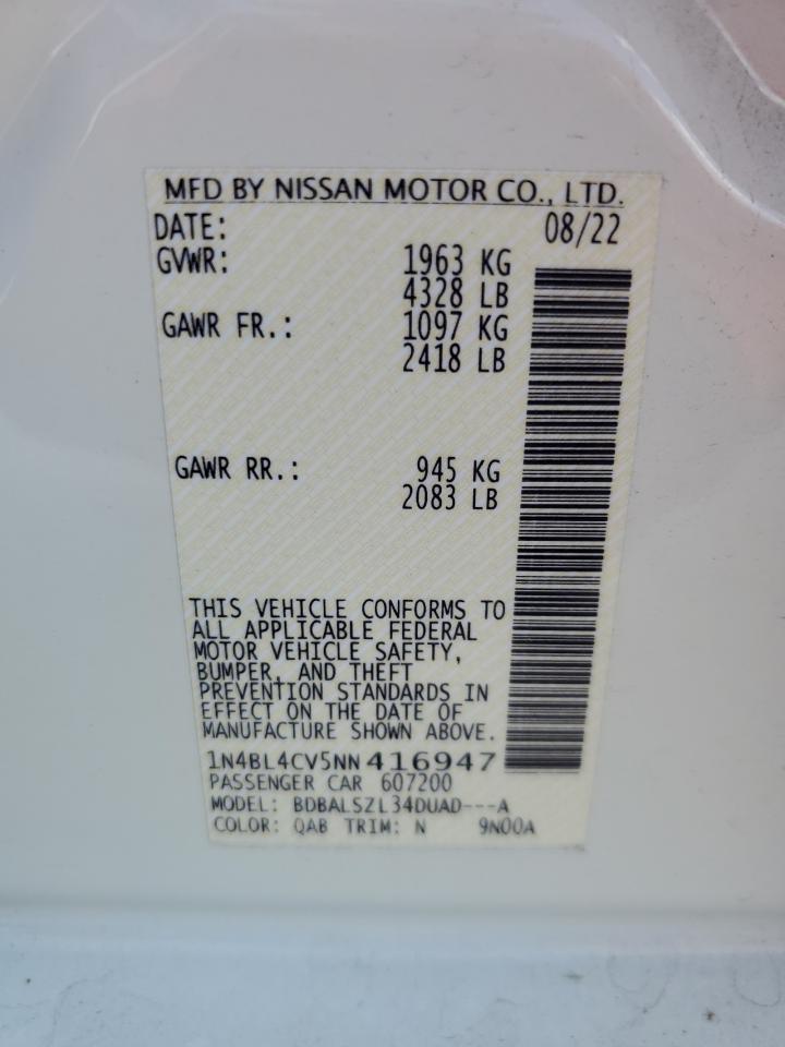 1N4BL4CV5NN416947 2022 NISSAN ALTIMA - Image 12