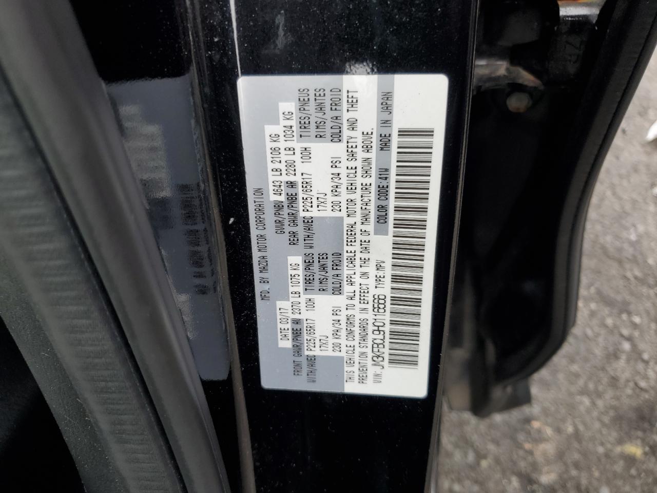 JM3KFBCL9H0116566 2017 Mazda Cx-5 Touring