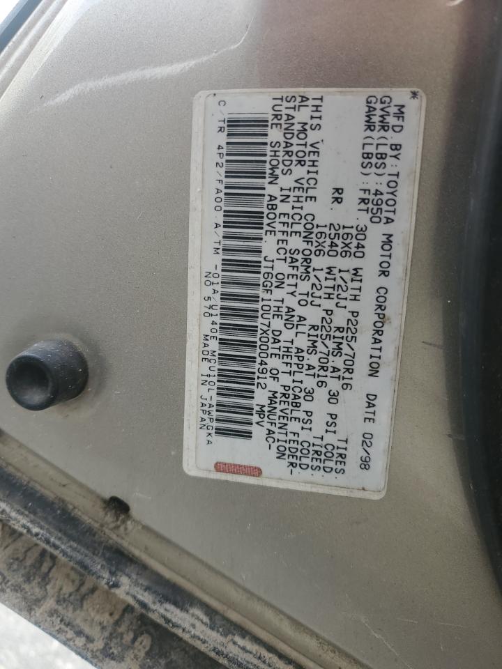 JT6GF10U7X0004912 1999 Lexus Rx 300