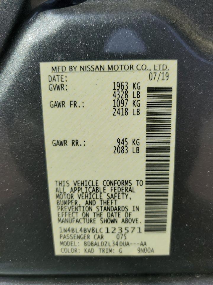 1N4BL4BV8LC123571 2020 Nissan Altima S