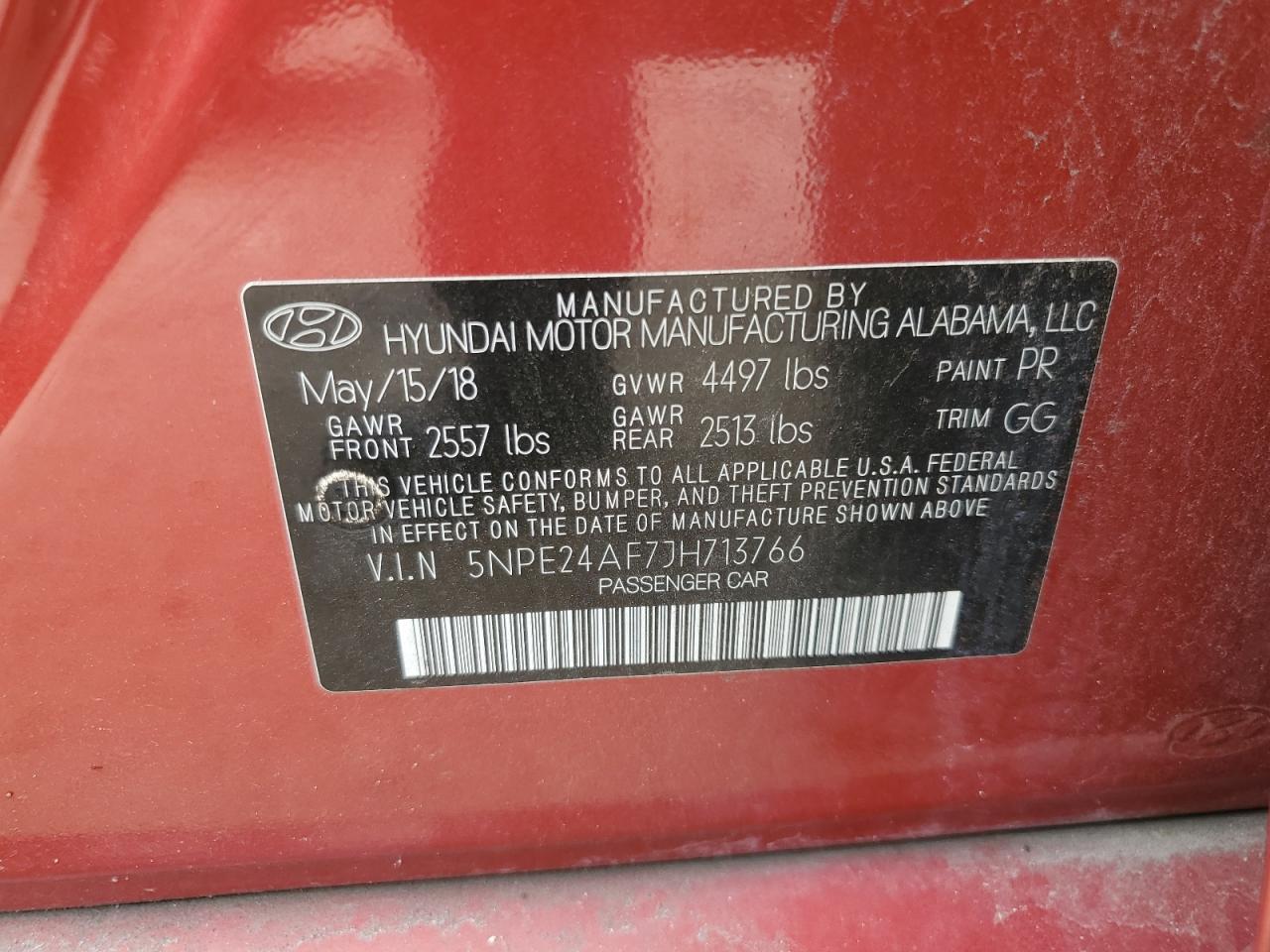 5NPE24AF7JH713766 2018 HYUNDAI SONATA - Image 12