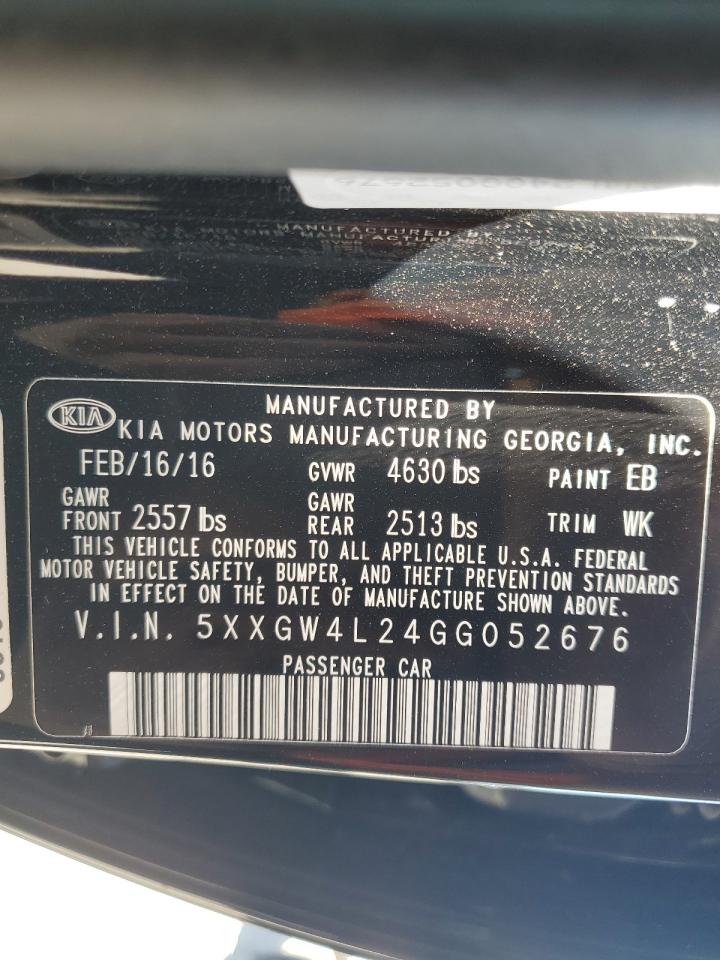 2016 Kia Optima Sx VIN: 5XXGW4L24GG052676 Lot: 69828834