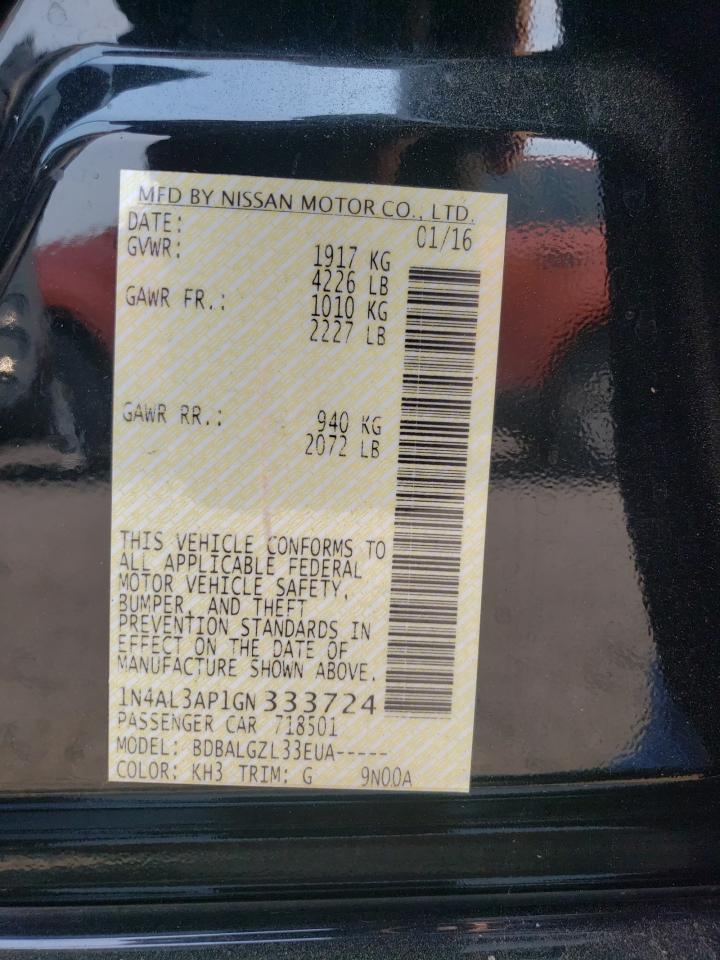 1N4AL3AP1GN333724 2016 Nissan Altima 2.5