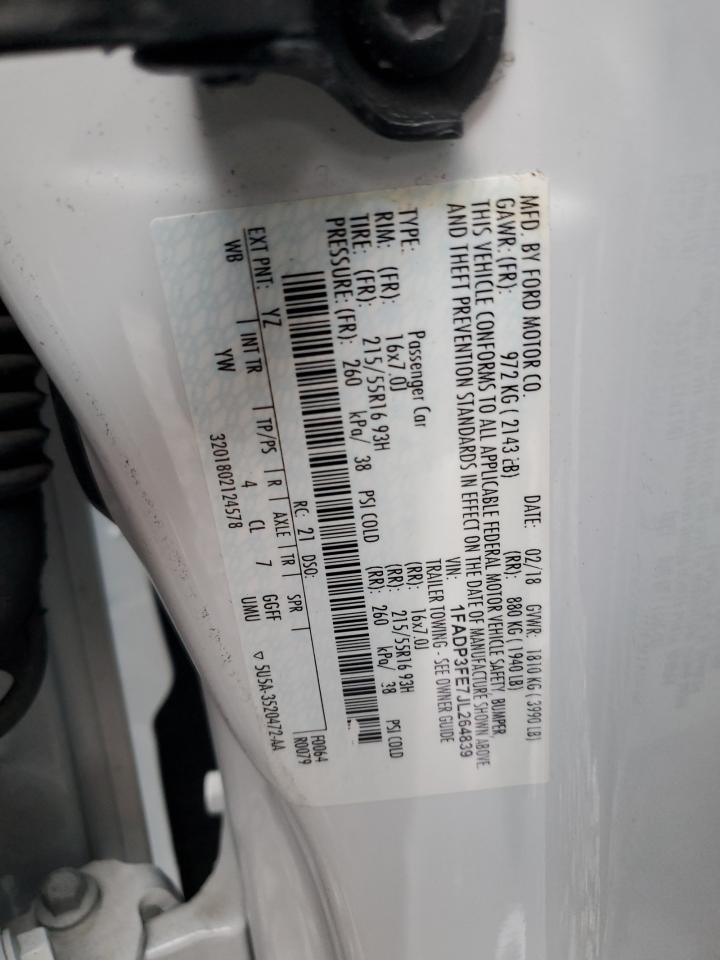 1FADP3FE7JL264839 2018 Ford Focus Se