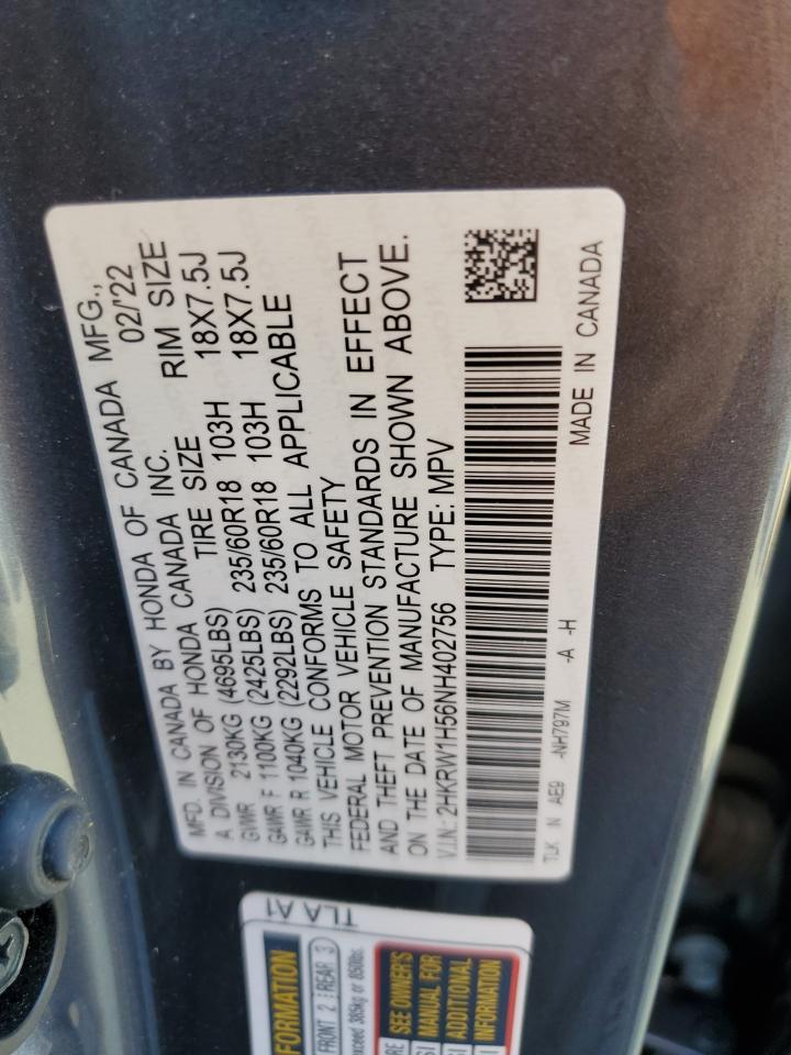 2HKRW1H56NH402756 2022 Honda Cr-V Ex