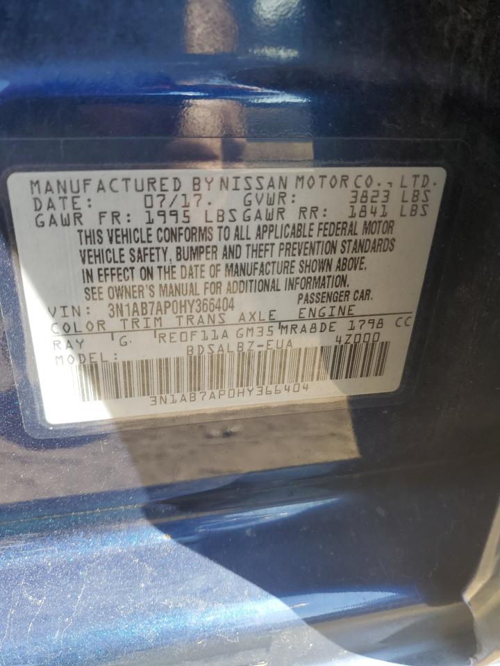 3N1AB7AP0HY366404 2017 Nissan Sentra S