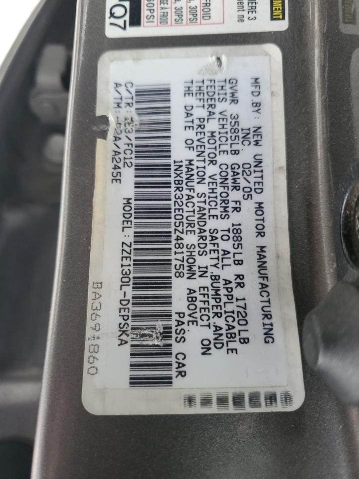 1NXBR32E05Z481758 2005 Toyota Corolla Ce