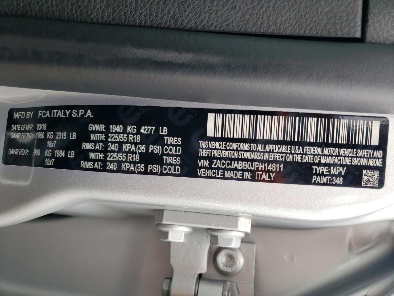 ZACCJABB0JPH14611 2018 Jeep Renegade Latitude