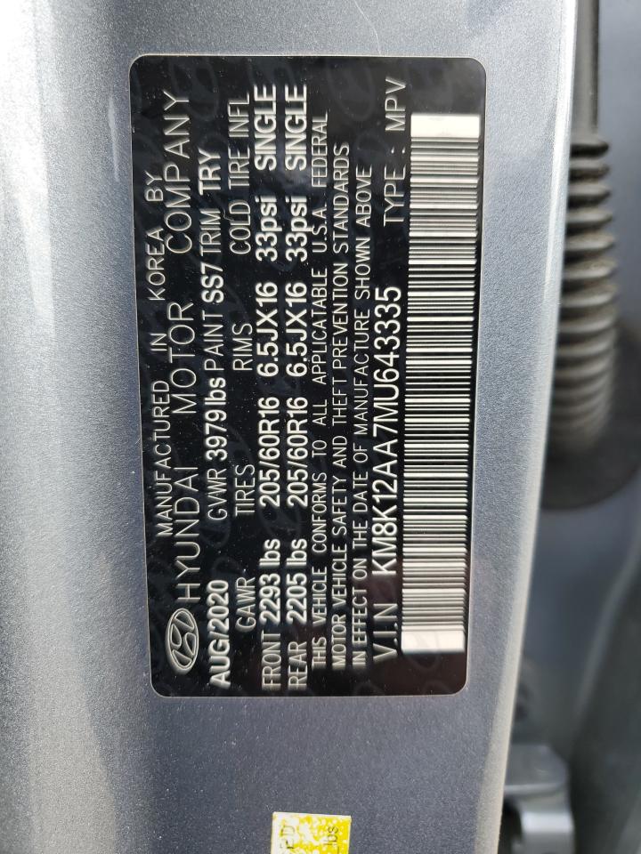 KM8K12AA7MU643335 2021 Hyundai Kona Se