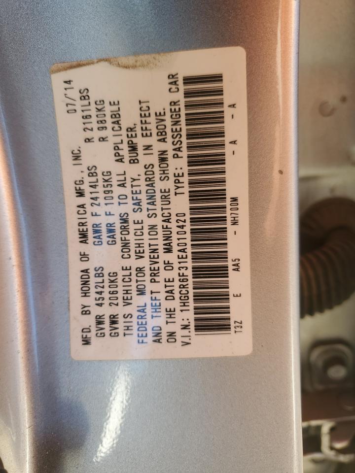 1HGCR6F31EA010420 2014 Honda Accord Hybrid