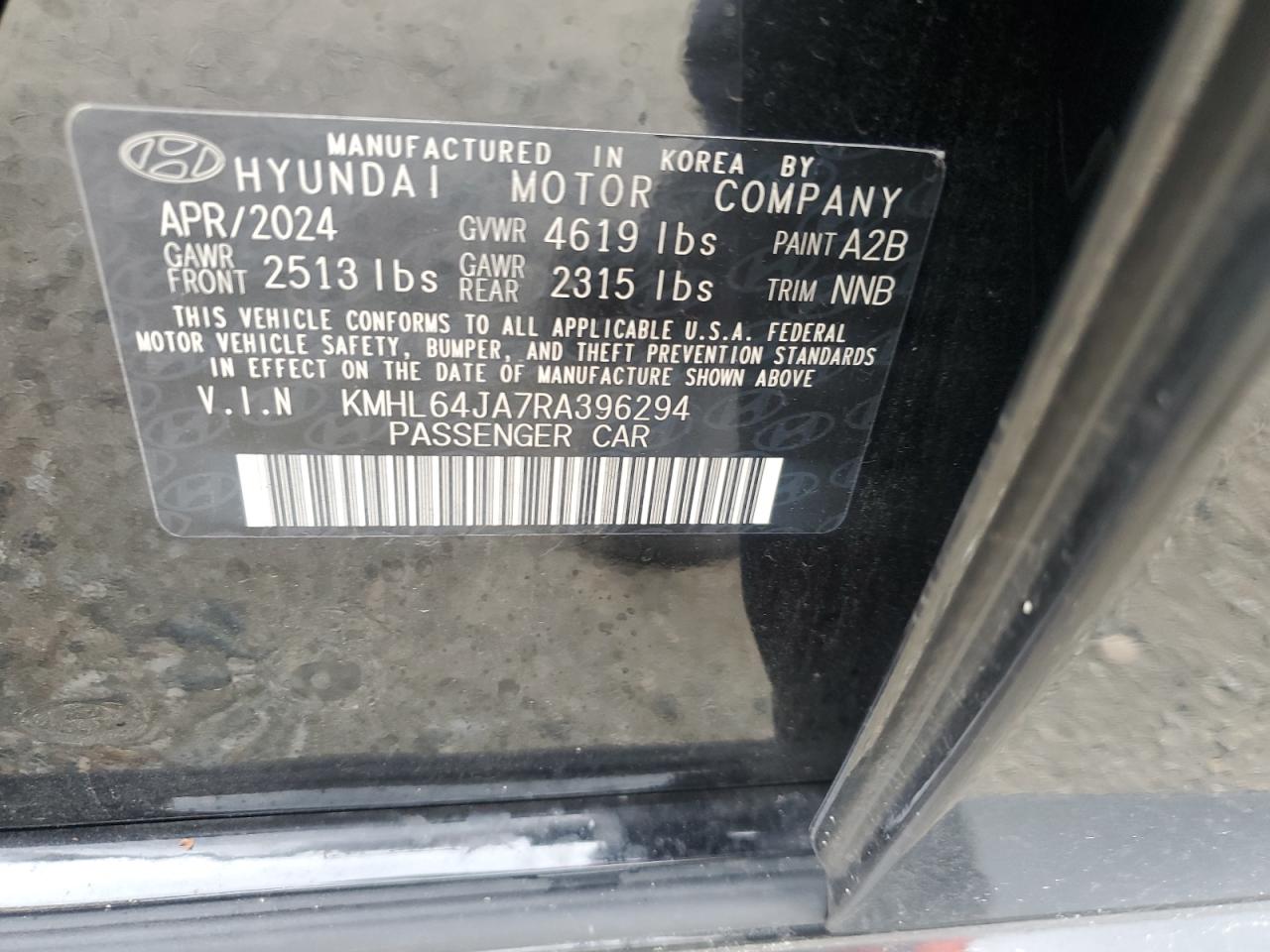 KMHL64JA7RA396294 2024 Hyundai Sonata Sel