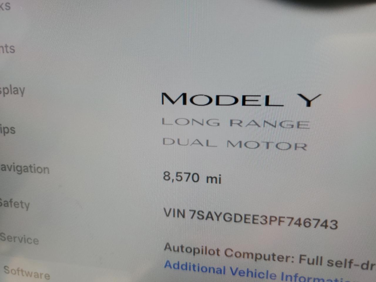 7SAYGDEE3PF746743 2023 Tesla Model Y