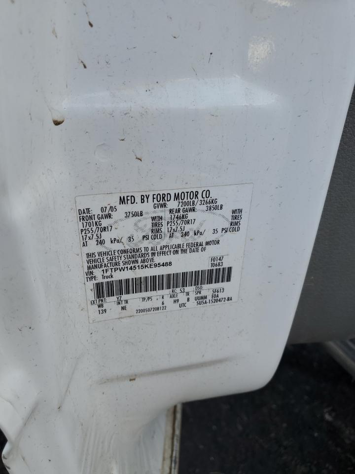 1FTPW14515KE95488 2005 Ford F150 Supercrew 1FTPW14515KE95488 2005 Ford F150 Supercrew