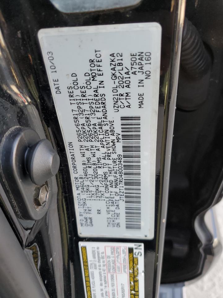 JTEZT17R048003489 2004 Toyota 4Runner Limited