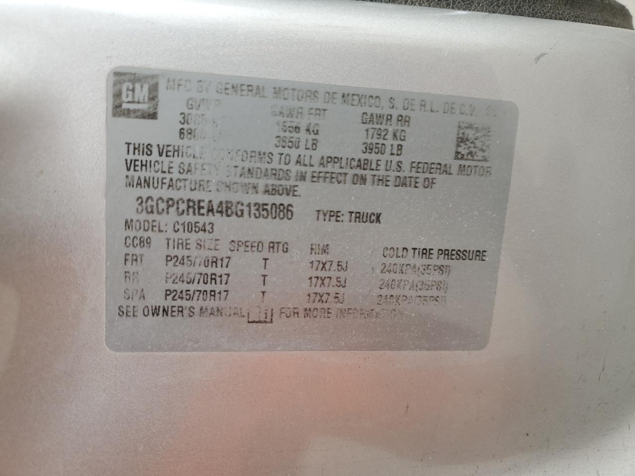 2011 Chevrolet Silverado C1500 Ls VIN: 3GCPCREA4BG135086 Lot: 72721524