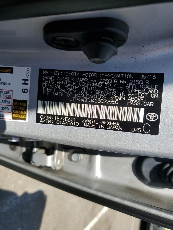 JTDKARFU4G3022550 2016 Toyota Prius