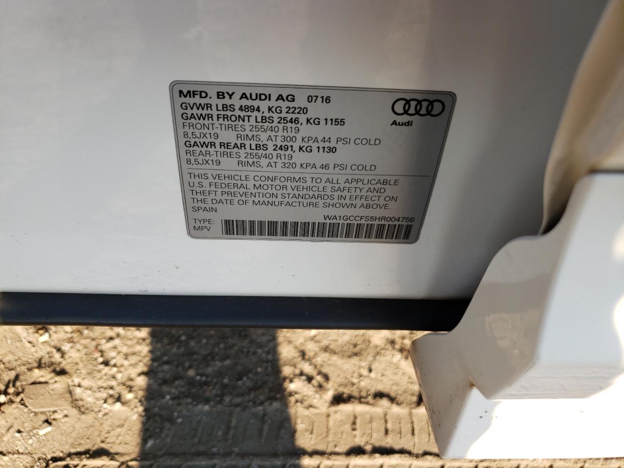 WA1GCCFS5HR004756 2017 Audi Q3 Prestige