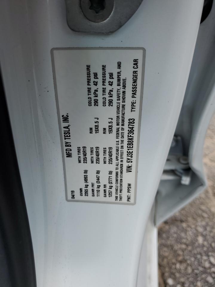 5YJ3E1EB8KF364783 2019 Tesla Model 3