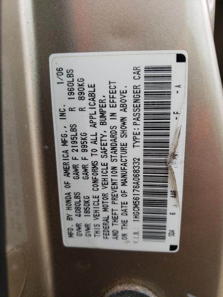 1HGCM56176A068332 2006 Honda Accord Value