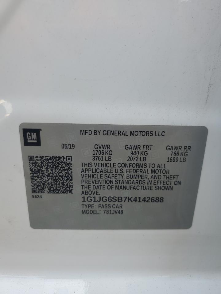 1G1JG6SB7K4142688 2019 Chevrolet Sonic