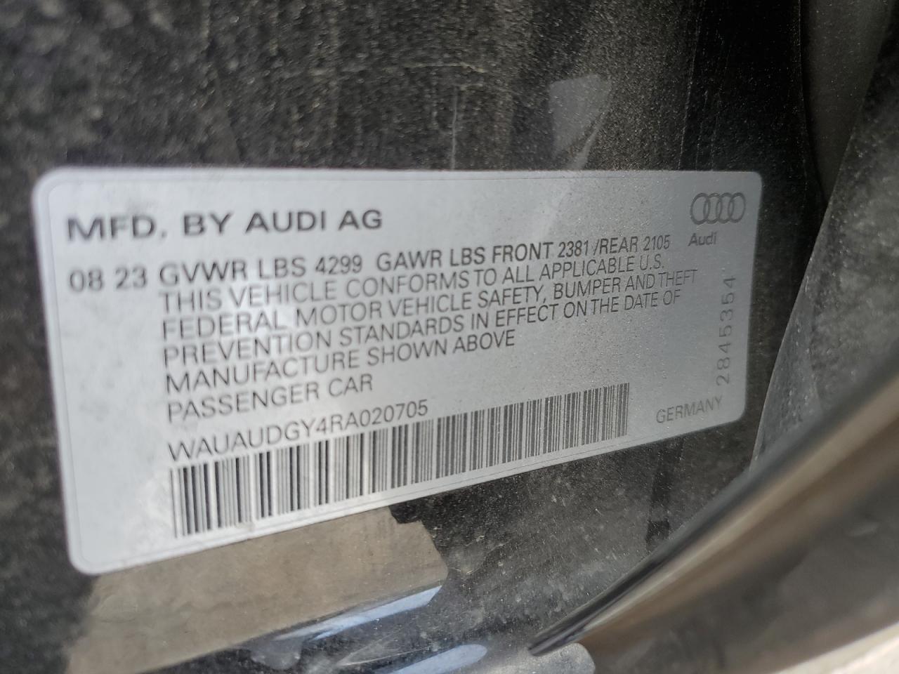 WAUAUDGY4RA020705 2024 Audi A3 Premium