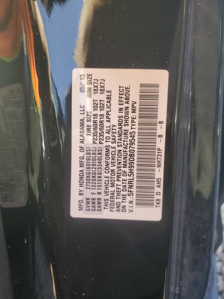 5FNRL5H99DB079545 2013 Honda Odyssey Touring