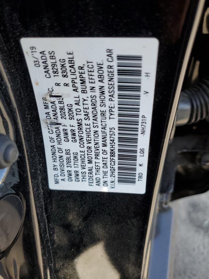 2HGFC2F88KH547575 2019 Honda Civic Sport