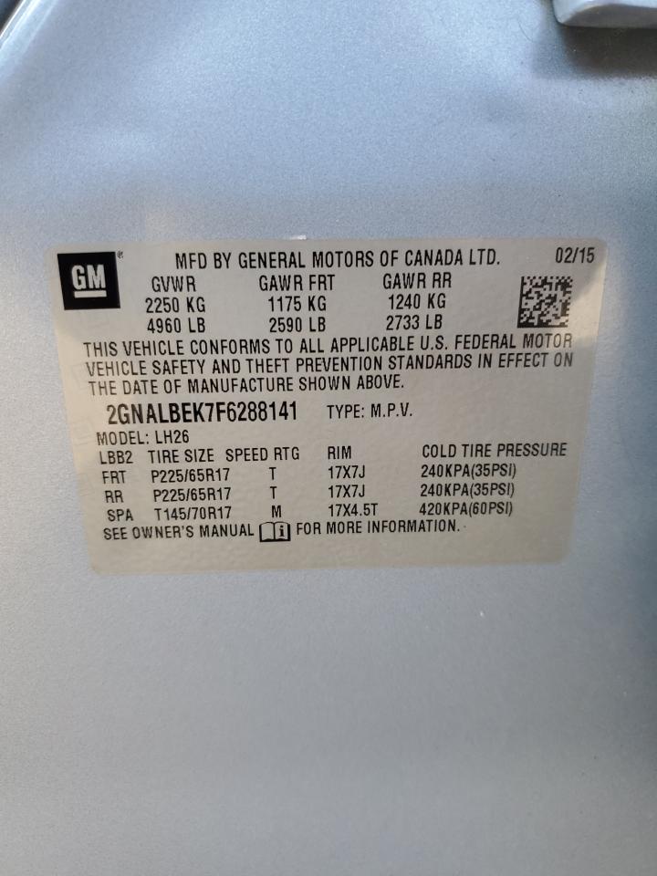 2GNALBEK7F6288141 2015 Chevrolet Equinox Lt