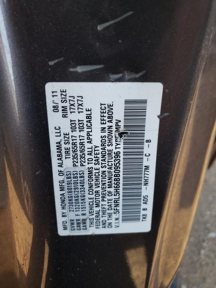 5FNRL5H66BB095396 2011 Honda Odyssey Exl