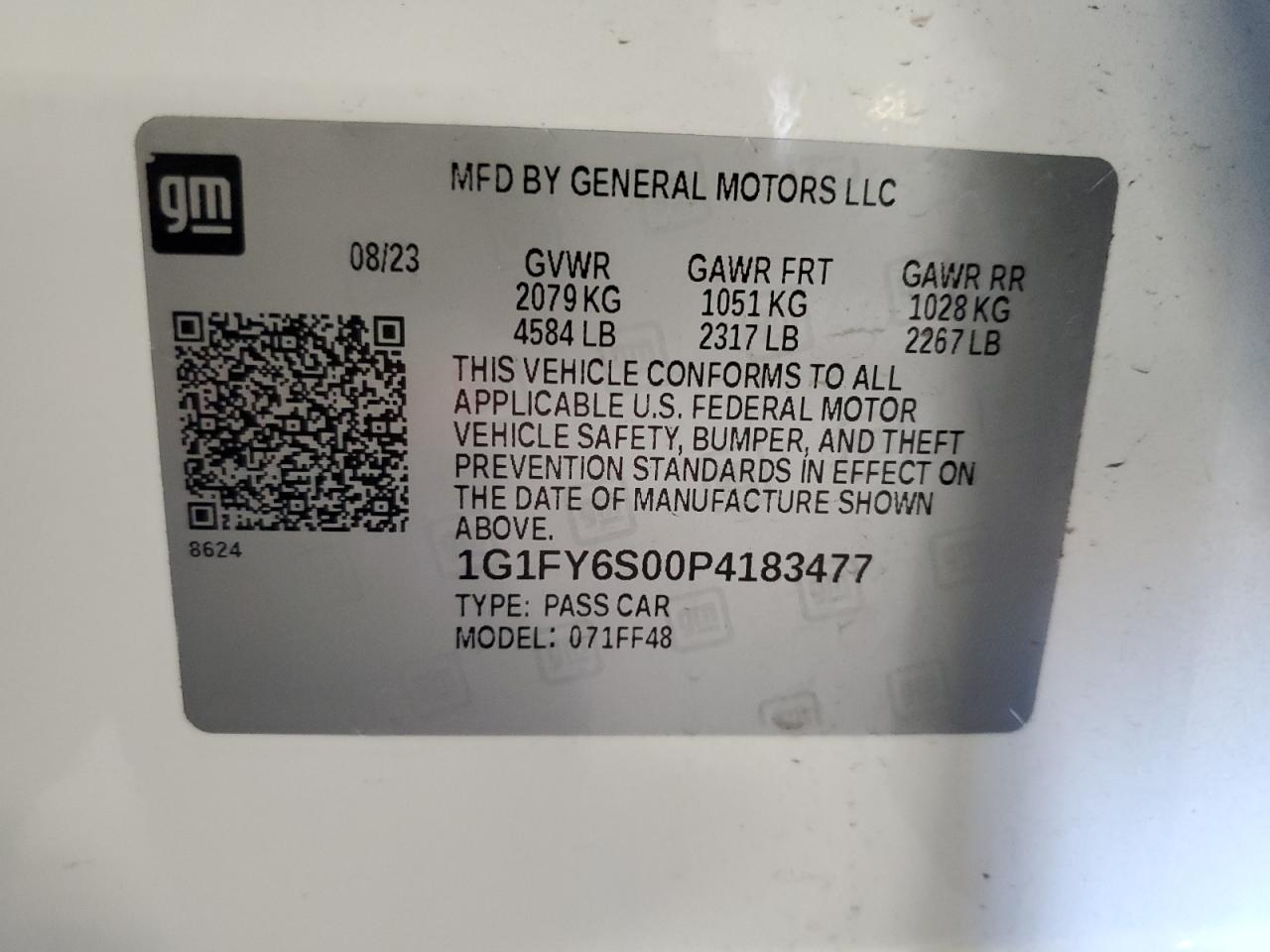 2023 Chevrolet Bolt Euv Lt VIN: 1G1FY6S00P4183477 Lot: 73679784