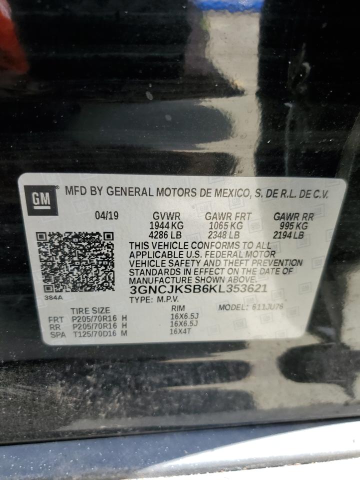 3GNCJKSB6KL353621 2019 Chevrolet Trax Ls