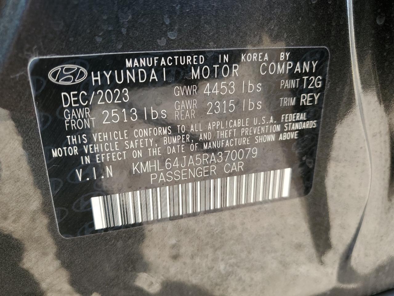 2024 Hyundai Sonata Sel VIN: KMHL64JA5RA370079 Lot: 71501194