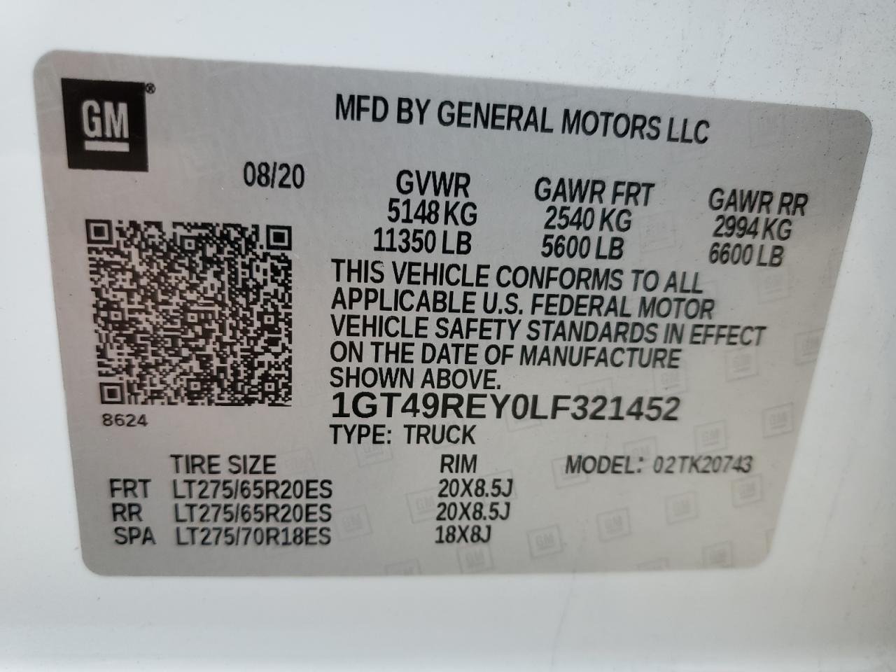 1GT49REY0LF321452 2020 GMC Sierra K2500 Denali