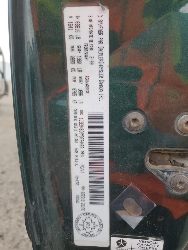 2000 Chrysler Neon Le VIN: 1C3ES46C0YD774489 Lot: 71421244