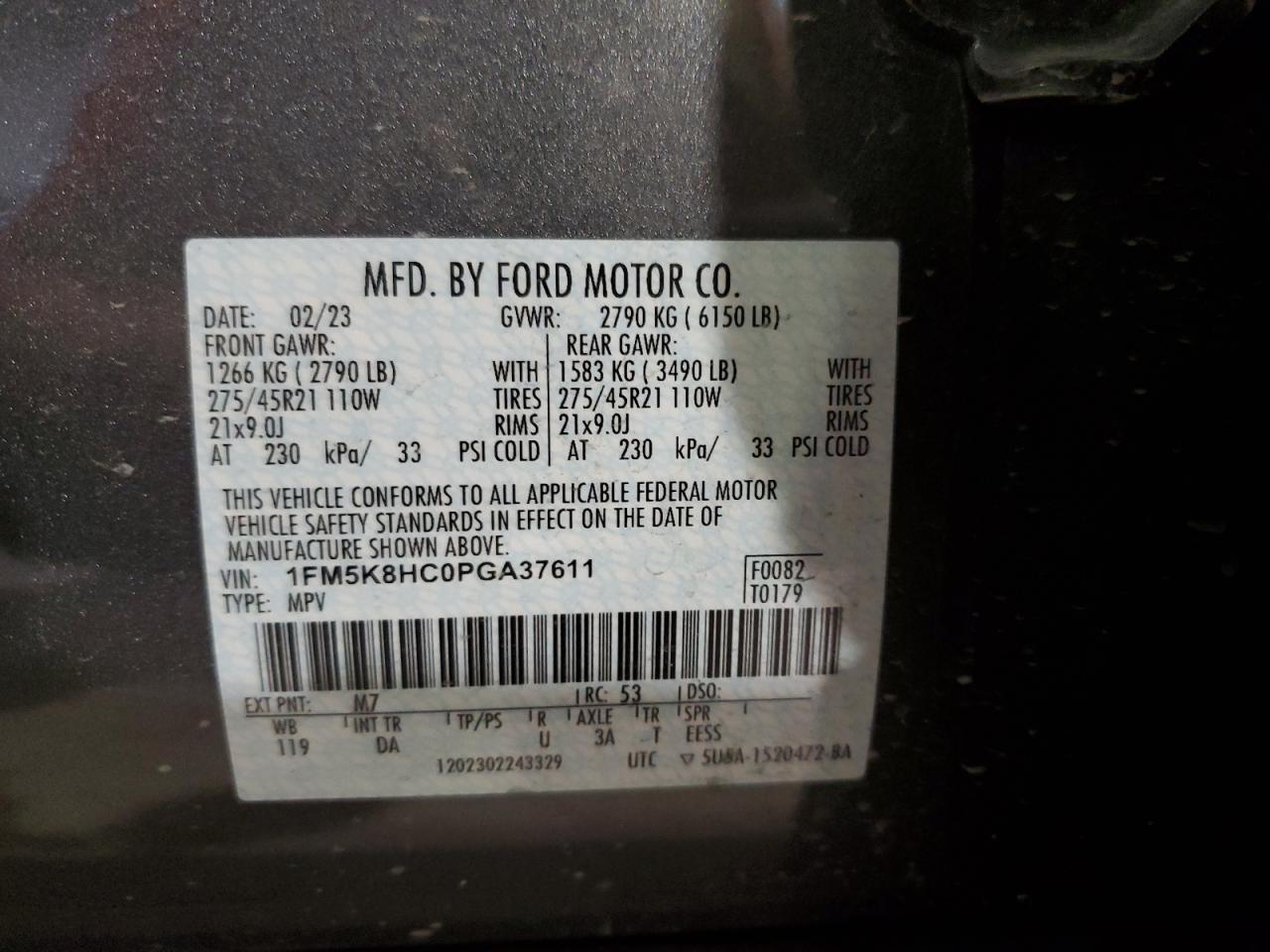 1FM5K8HC0PGA37611 2023 FORD EXPLORER - Image 13