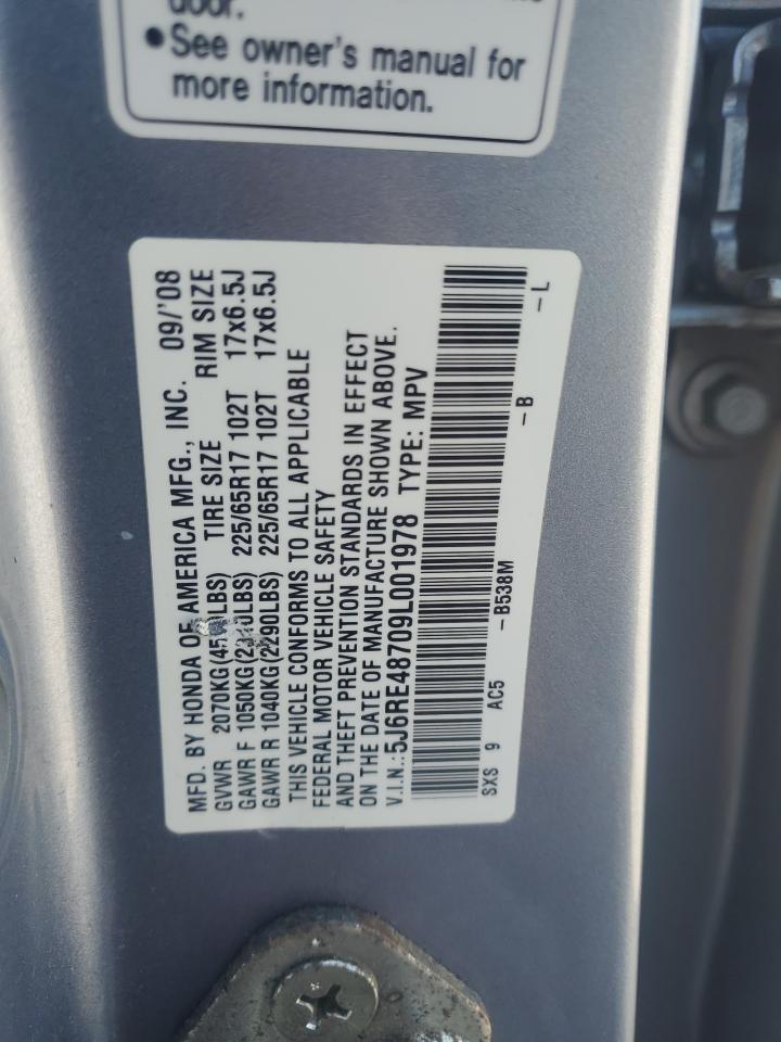 5J6RE48709L001978 2009 Honda Cr-V Exl