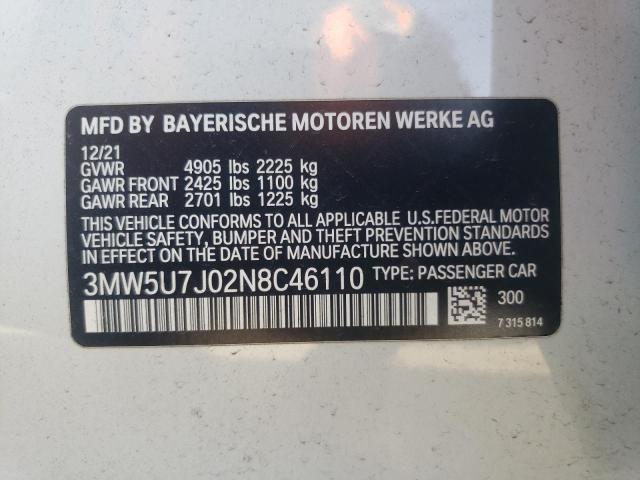 3MW5U7J02N8C46110 BMW M3 40I 13