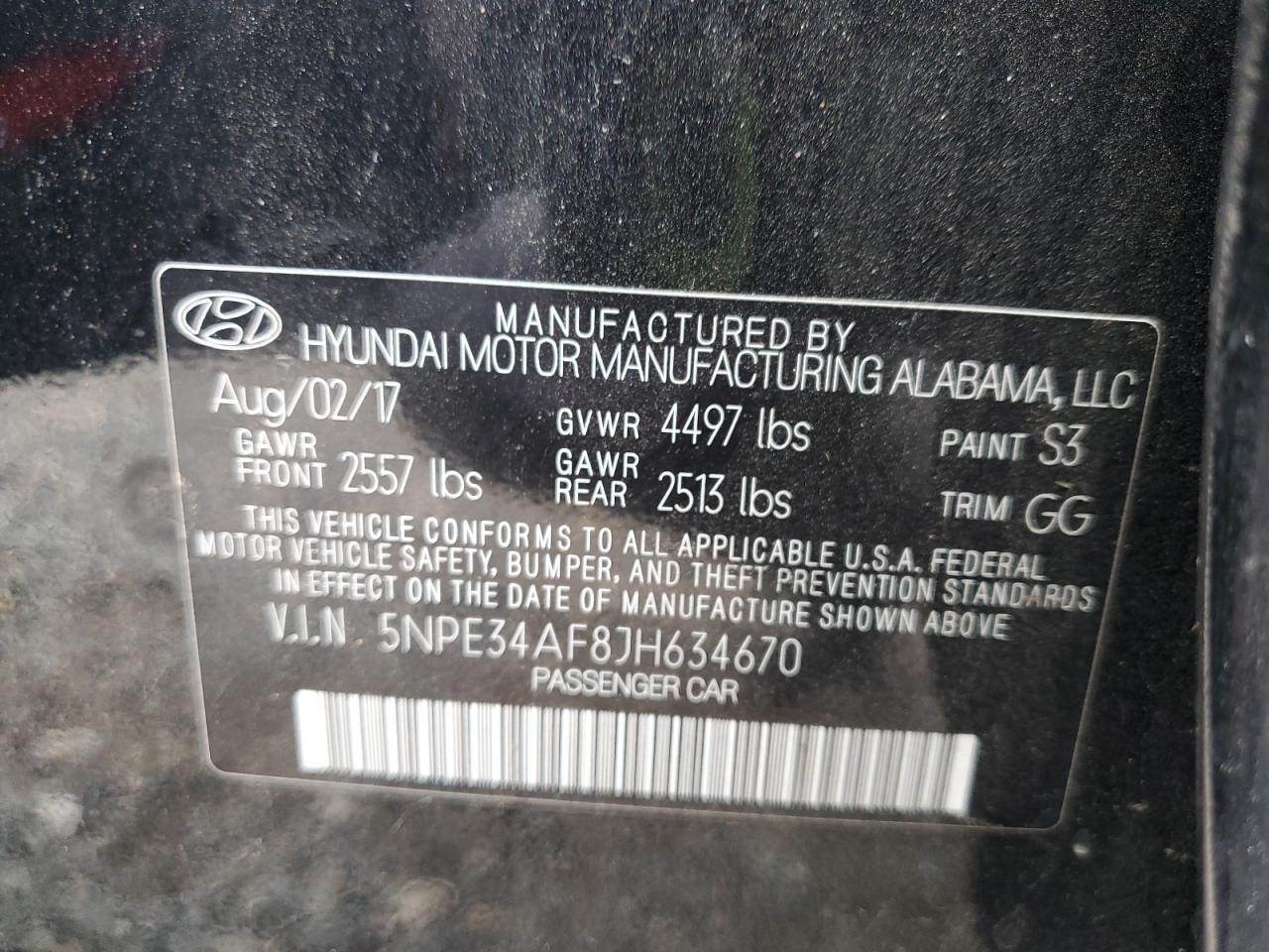 5NPE34AF8JH634670 2018 Hyundai Sonata Sport