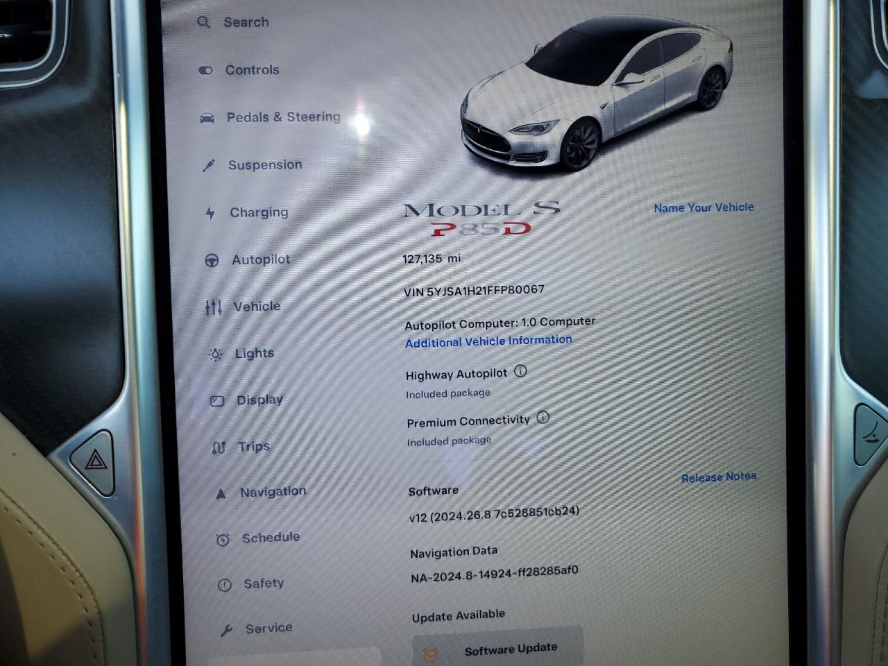 5YJSA1H21FFP80067 2015 Tesla Model S 85D