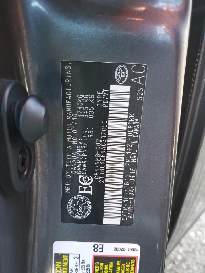 2T1BU4EE9AC337850 2010 Toyota Corolla Base