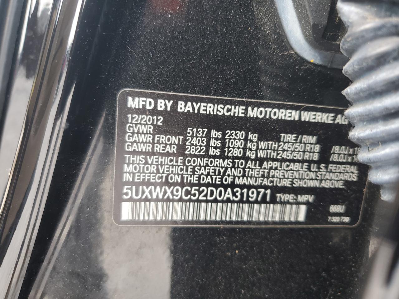 5UXWX9C52D0A31971 2013 BMW X3 xDrive28I