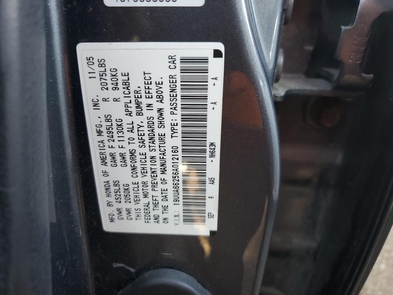 19UUA66256A012160 2006 Acura 3.2Tl