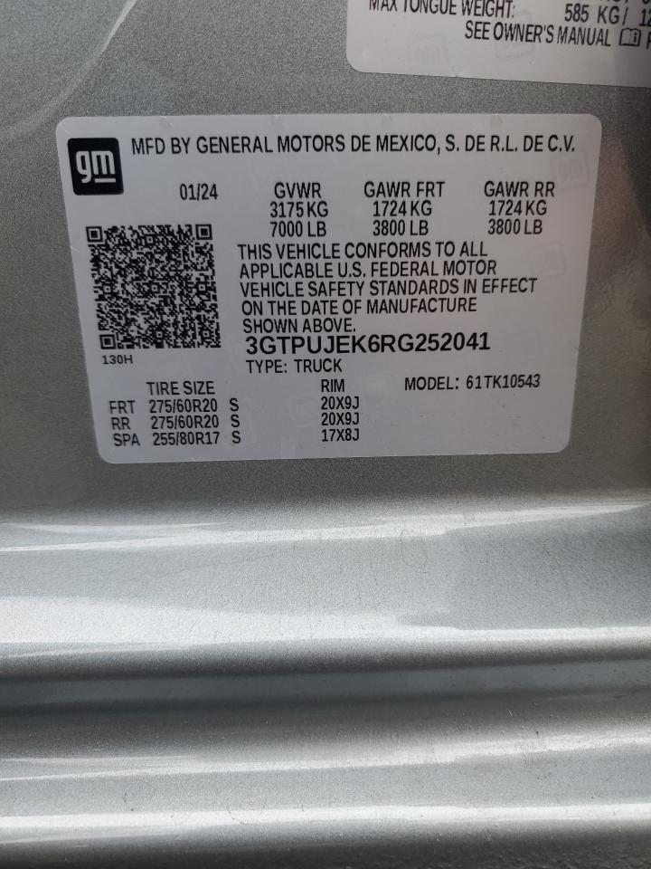 3GTPUJEK6RG252041 2024 GMC Sierra K1500 Elevation-L