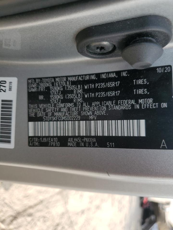 5TDYSKFC0MS002229 2021 Toyota Sienna Xle