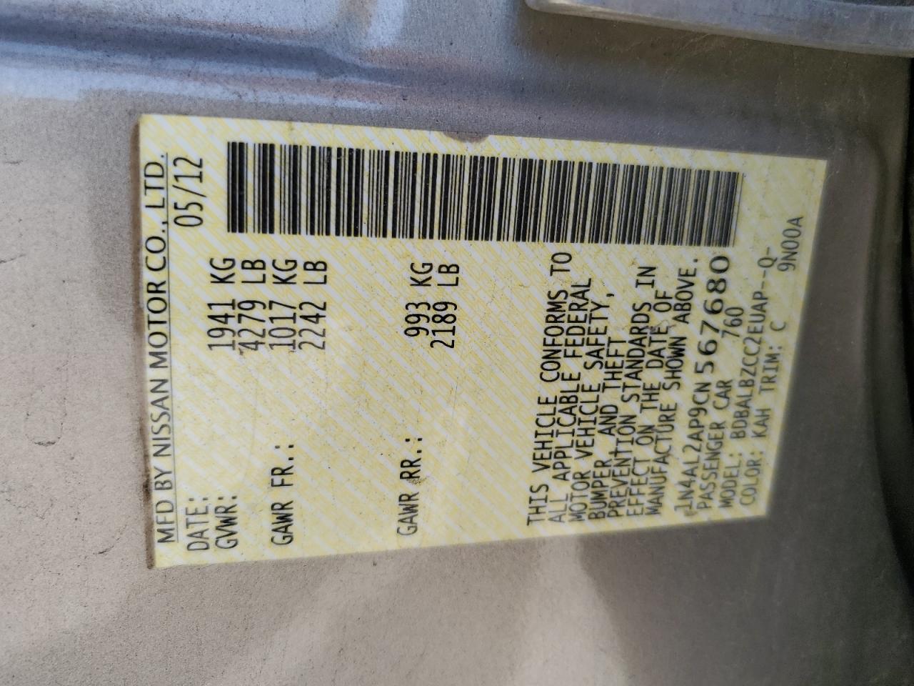 2012 Nissan Altima - Image 12